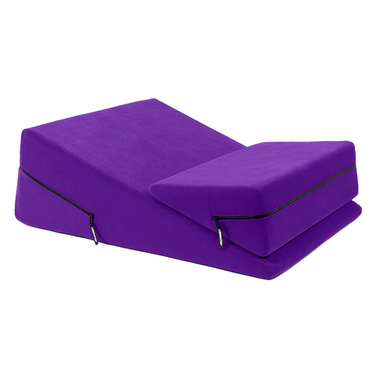Wedge/Ramp Combo Purple Microfiber – Rechargeable, Discreet, Intimate Wellness Accessory – Quiet, Rechargeable, Waterproof, Couples & Solo Use, Discreet Intimate Wellness Accessory