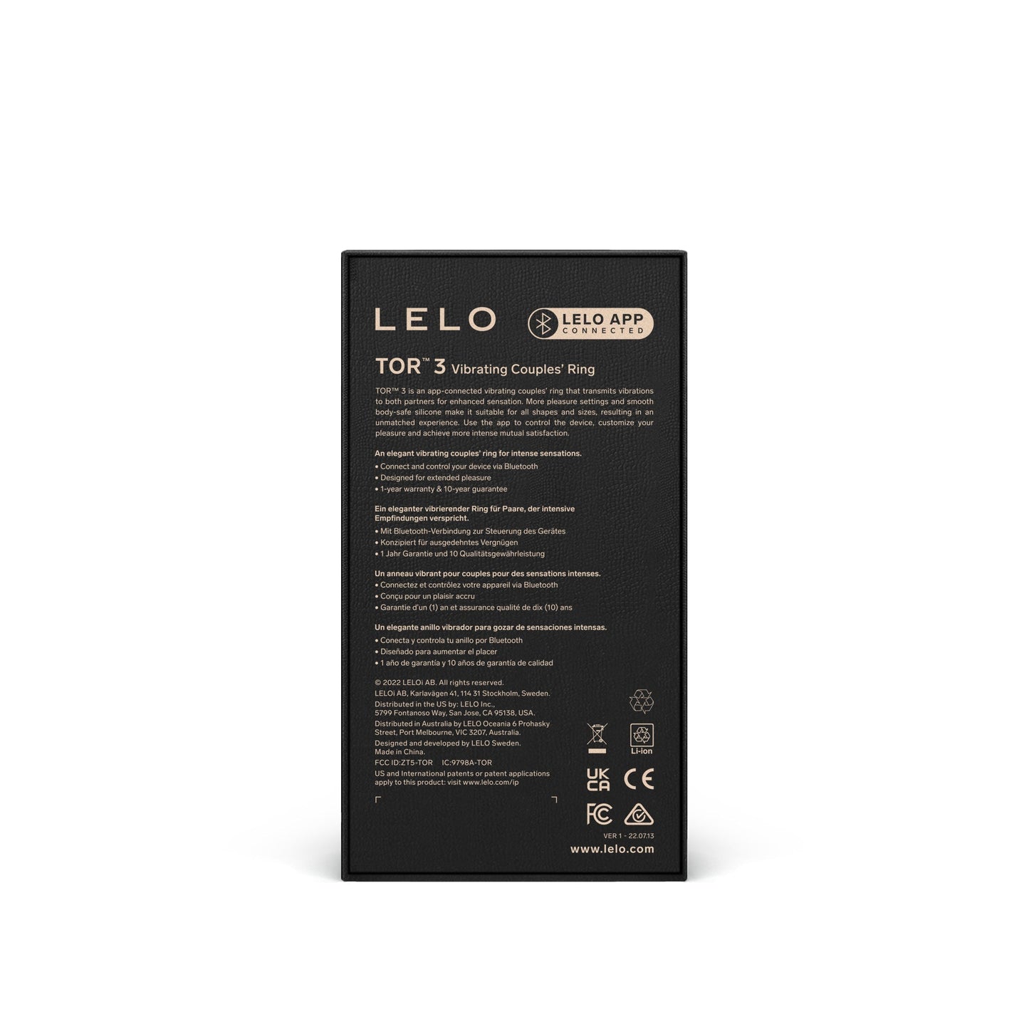LELO TOR™ 3 Black – Rechargeable, Discreet, Intimate Wellness Accessory – Quiet, Rechargeable, Waterproof, Couples & Solo Use, Discreet Intimate Wellness Accessory