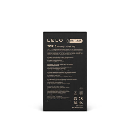 LELO TOR™ 3 Black – Rechargeable, Discreet, Intimate Wellness Accessory – Quiet, Rechargeable, Waterproof, Couples & Solo Use, Discreet Intimate Wellness Accessory