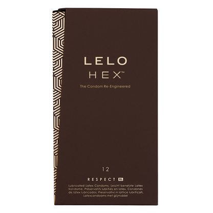 HEX Respect XL Condoms, 12 Pack – Rechargeable, Discreet, Intimate Wellness Accessory – Quiet, Rechargeable, Waterproof, Couples & Solo Use, Discreet Intimate Wellness Accessory