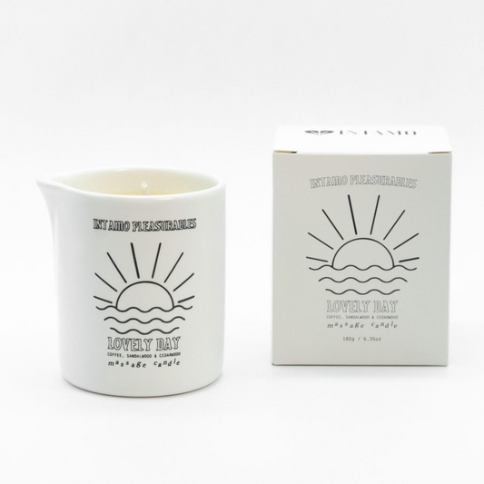 Lovely Day Massage Candle - Coffee Sandalwood Cedar – Rechargeable, Discreet, Intimate Wellness Accessory – Quiet, Rechargeable, Waterproof, Couples & Solo Use, Discreet Intimate Wellness Accessory