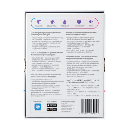 GUSH BLUETOOTH GLANS MASSAGER – Rechargeable, Discreet, Intimate Wellness Accessory – Quiet, Rechargeable, Waterproof, Couples & Solo Use, Discreet Intimate Wellness Accessory