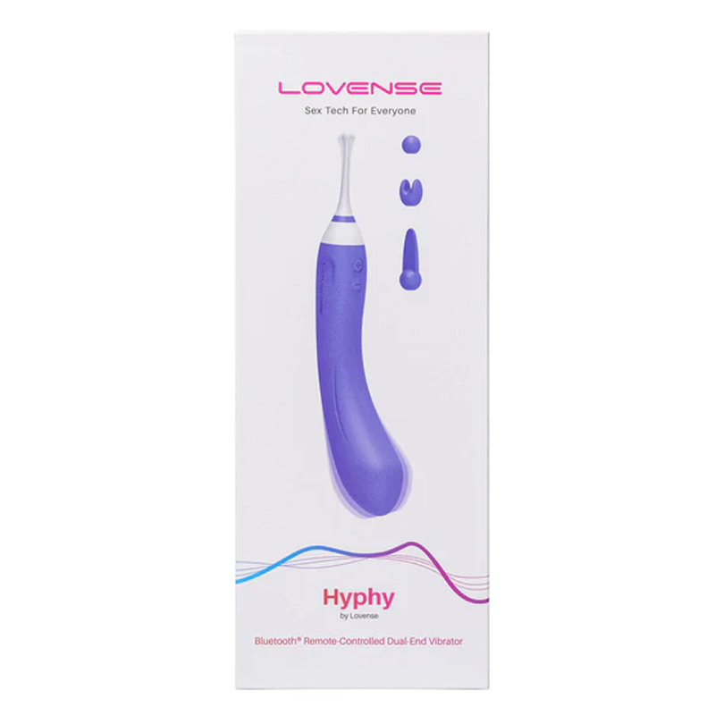 HYPHY BLUETOOTH REMOTE CONTROLLED DUAL END massager - PURPLE – Rechargeable, Discreet, Intimate Wellness Accessory – Quiet, Rechargeable, Waterproof, Couples & Solo Use, Discreet Intimate Wellness Accessory