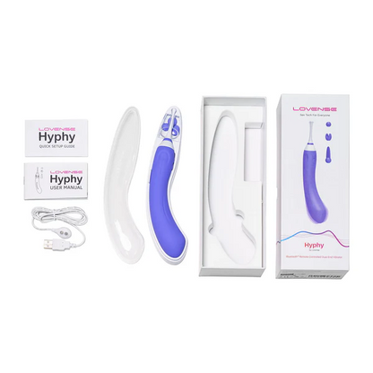 HYPHY BLUETOOTH REMOTE CONTROLLED DUAL END massager - PURPLE – Rechargeable, Discreet, Intimate Wellness Accessory – Quiet, Rechargeable, Waterproof, Couples & Solo Use, Discreet Intimate Wellness Accessory