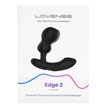 EDGE 2 BLUETOOTH PROSTATE MASSAGER - BLACK – Rechargeable, Discreet, Intimate Wellness Accessory – Quiet, Rechargeable, Waterproof, Couples & Solo Use, Discreet Intimate Wellness Accessory