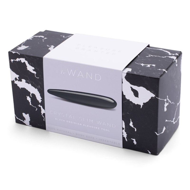 Crystal Slim Wand - Black Obsidian – Rechargeable, Discreet, Intimate Wellness Accessory – Quiet, Rechargeable, Waterproof, Couples & Solo Use, Discreet Intimate Wellness Accessory