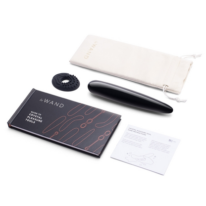 Crystal Slim Wand - Black Obsidian – Rechargeable, Discreet, Intimate Wellness Accessory – Quiet, Rechargeable, Waterproof, Couples & Solo Use, Discreet Intimate Wellness Accessory