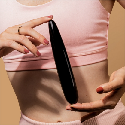 Crystal Slim Wand - Black Obsidian – Rechargeable, Discreet, Intimate Wellness Accessory – Quiet, Rechargeable, Waterproof, Couples & Solo Use, Discreet Intimate Wellness Accessory