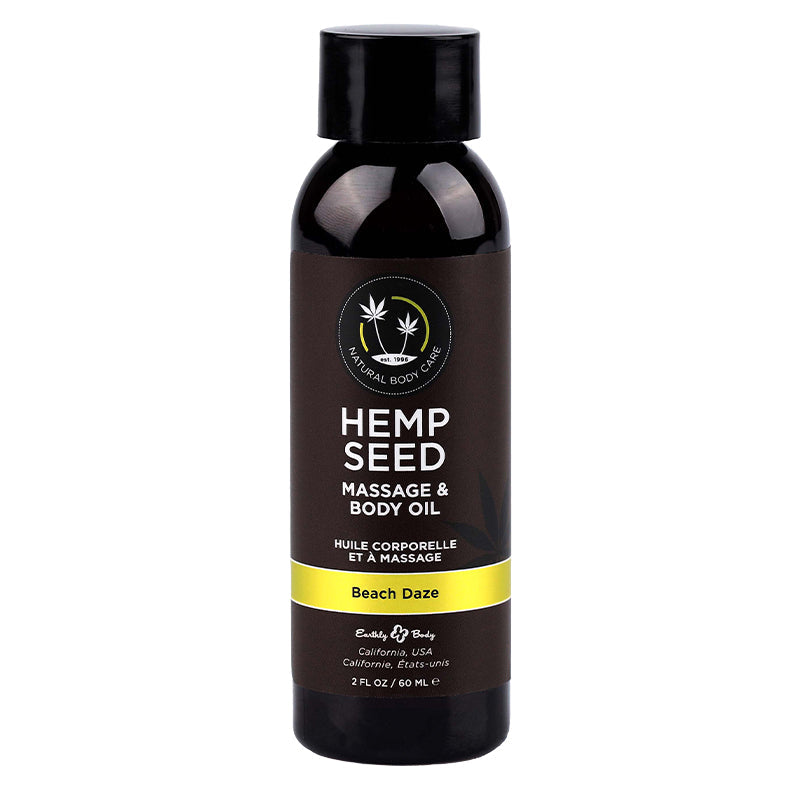 Hemp Seed Massage & Body Oil Beach Daze 2 fl oz / 60 ml – Rechargeable, Discreet, Intimate Wellness Accessory – Quiet, Rechargeable, Waterproof, Couples & Solo Use, Discreet Intimate Wellness Accessory