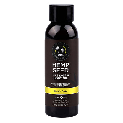 Hemp Seed Massage & Body Oil Beach Daze 2 fl oz / 60 ml – Rechargeable, Discreet, Intimate Wellness Accessory – Quiet, Rechargeable, Waterproof, Couples & Solo Use, Discreet Intimate Wellness Accessory