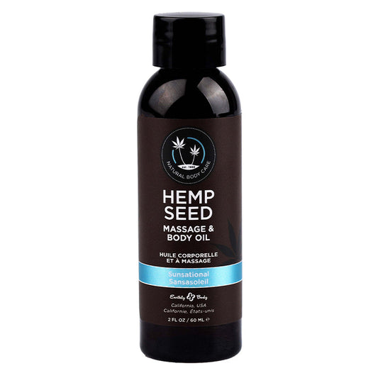 Hemp Seed Massage & Body Oil Sunsational 2 fl oz / 60 ml – Rechargeable, Discreet, Intimate Wellness Accessory – Quiet, Rechargeable, Waterproof, Couples & Solo Use, Discreet Intimate Wellness Accessory