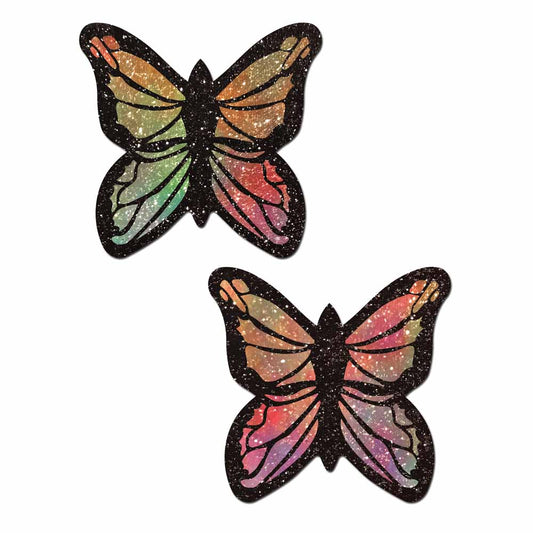 Monarch Butterfly Pastie Glitter Rainbow – Rechargeable, Discreet, Intimate Wellness Accessory – Quiet, Rechargeable, Waterproof, Couples & Solo Use, Discreet Intimate Wellness Accessory