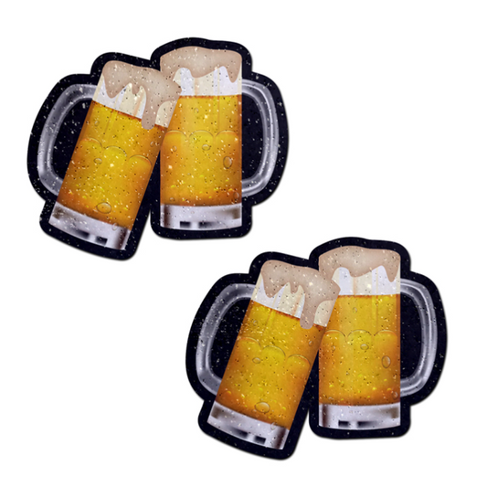 Clinking Beer Mug Pasties * – Rechargeable, Discreet, Intimate Wellness Accessory – Quiet, Rechargeable, Waterproof, Couples & Solo Use, Discreet Intimate Wellness Accessory