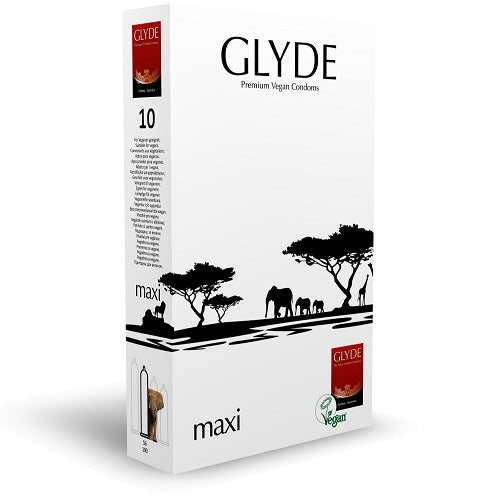 Glyde Ultra Maxi Vegan Condoms 10 Pack – Rechargeable, Discreet, Intimate Wellness Accessory – Quiet, Rechargeable, Waterproof, Couples & Solo Use, Discreet Intimate Wellness Accessory