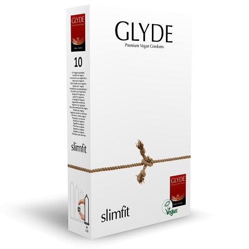 Glyde Ultra Slimfit Vegan Condoms 10 Pack – Rechargeable, Discreet, Intimate Wellness Accessory – Quiet, Rechargeable, Waterproof, Couples & Solo Use, Discreet Intimate Wellness Accessory