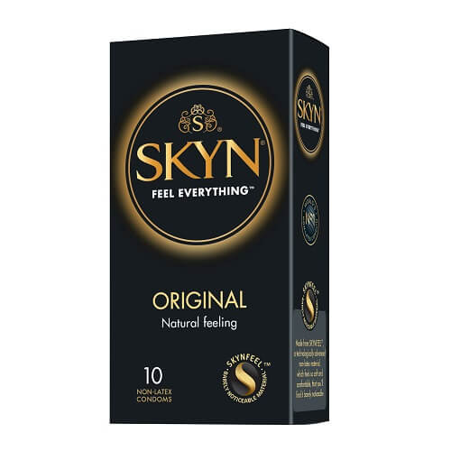 Mates SKYN Original Non Latex Condoms 10 Pack – Rechargeable, Discreet, Intimate Wellness Accessory – Quiet, Rechargeable, Waterproof, Couples & Solo Use, Discreet Intimate Wellness Accessory