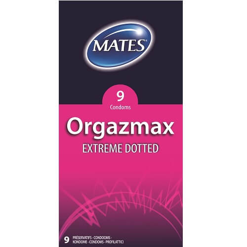 Mates Orgazmax Extreme Dotted Condoms 9 Pack – Rechargeable, Discreet, Intimate Wellness Accessory – Quiet, Rechargeable, Waterproof, Couples & Solo Use, Discreet Intimate Wellness Accessory