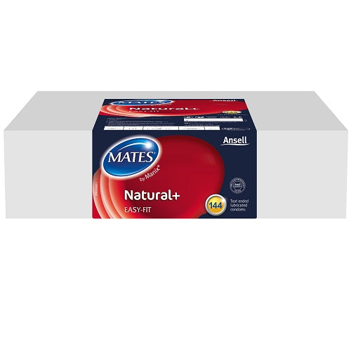 Mates Natural Condoms 144 Clinic Pack – Rechargeable, Discreet, Intimate Wellness Accessory – Quiet, Rechargeable, Waterproof, Couples & Solo Use, Discreet Intimate Wellness Accessory