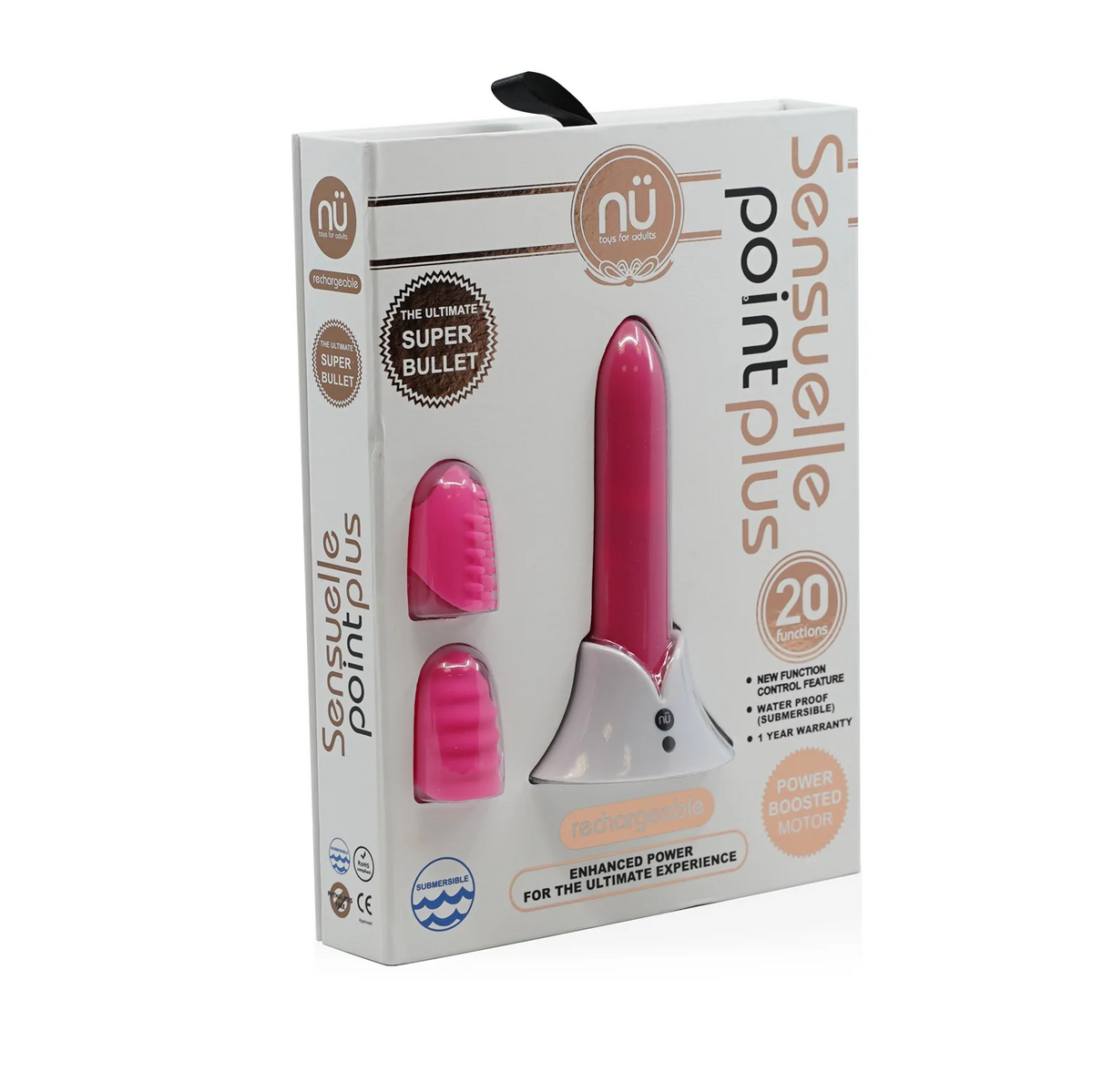 Nu Sensuelle POINT PLUS - PINK – Rechargeable, Discreet, Intimate Wellness Accessory – Quiet, Rechargeable, Waterproof, Couples & Solo Use, Discreet Intimate Wellness Accessory