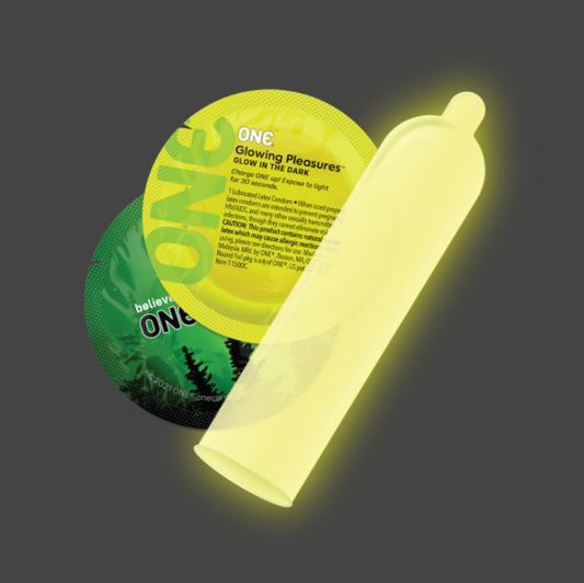 ONE Glowing Pleasures Condoms - Bulk – Rechargeable, Discreet, Intimate Wellness Accessory – Quiet, Rechargeable, Waterproof, Couples & Solo Use, Discreet Intimate Wellness Accessory