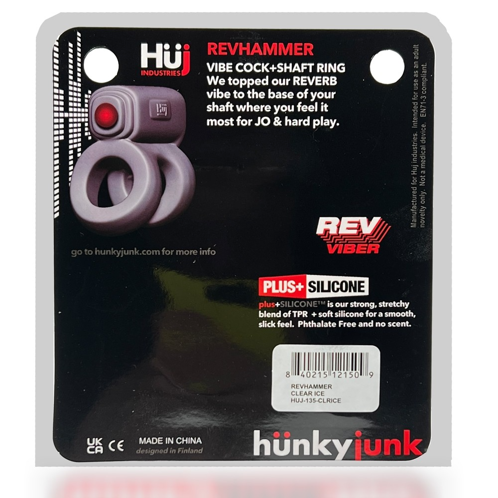 REVHAMMER, shaft vibe ring, CLEAR ICE w/ Blue Vibe – Rechargeable, Discreet, Intimate Wellness Accessory – Quiet, Rechargeable, Waterproof, Couples & Solo Use, Discreet Intimate Wellness Accessory