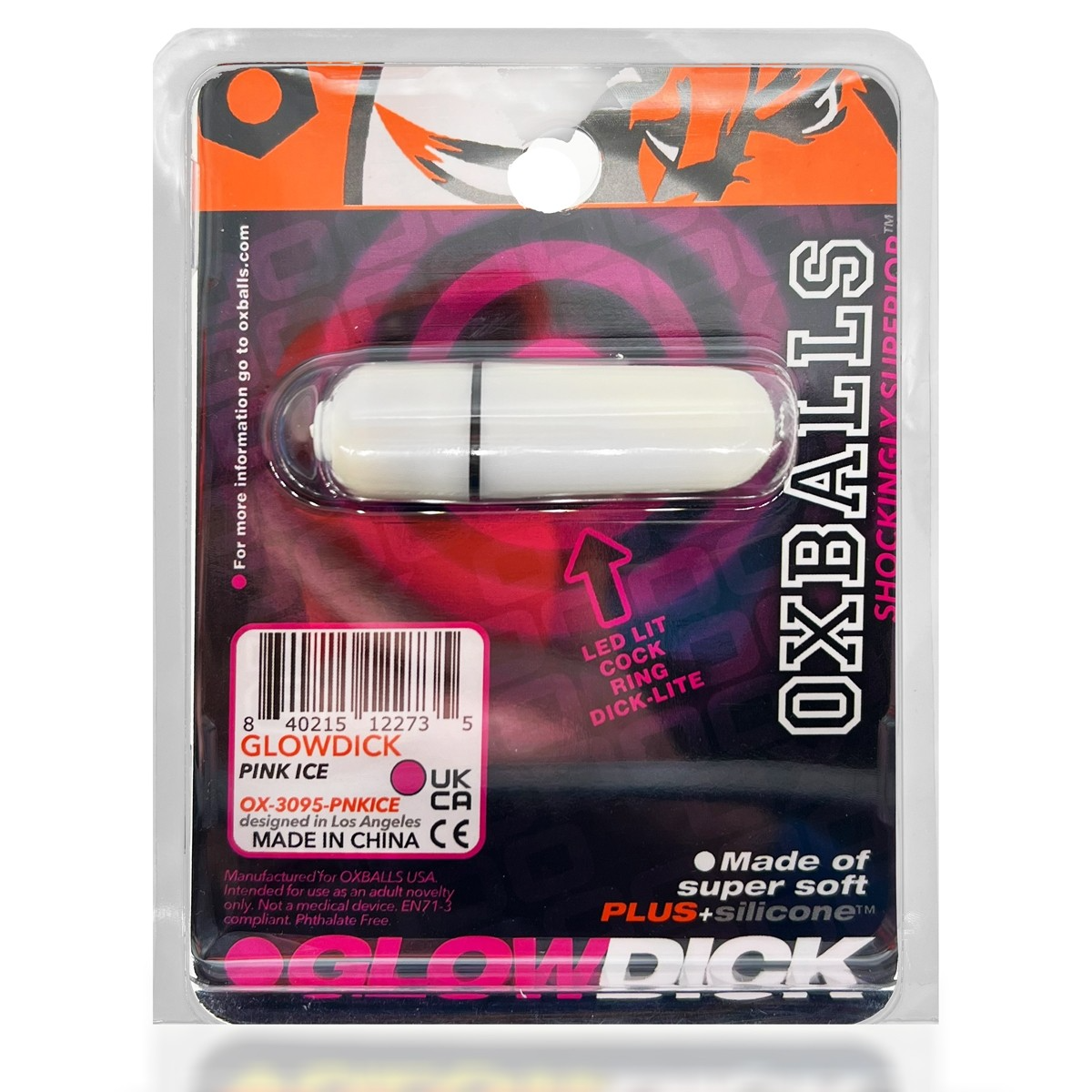 GLOWDICK, cockring with LED, PINK ICE – Rechargeable, Discreet, Intimate Wellness Accessory – Quiet, Rechargeable, Waterproof, Couples & Solo Use, Discreet Intimate Wellness Accessory