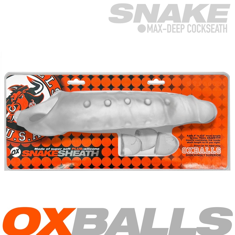 SNAKE, longest cocksheath, CLEAR ICE – Rechargeable, Discreet, Intimate Wellness Accessory – Quiet, Rechargeable, Waterproof, Couples & Solo Use, Discreet Intimate Wellness Accessory