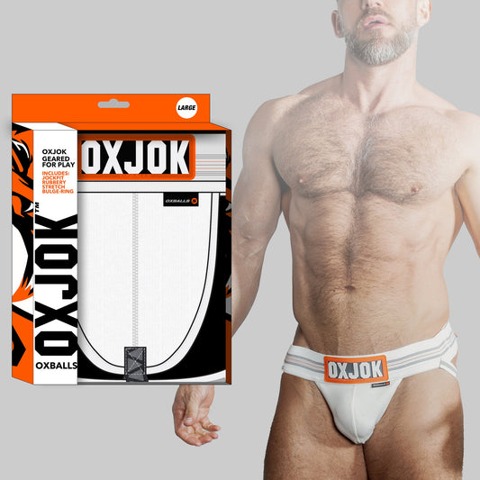 SLINGJOCK upthrust slider-strap jock, WHITE SNOW, LARGE – Rechargeable, Discreet, Intimate Wellness Accessory – Quiet, Rechargeable, Waterproof, Couples & Solo Use, Discreet Intimate Wellness Accessory