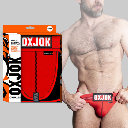SLINGJOCK upthrust slider-strap jock, RED HOT, LARGE – Rechargeable, Discreet, Intimate Wellness Accessory – Quiet, Rechargeable, Waterproof, Couples & Solo Use, Discreet Intimate Wellness Accessory