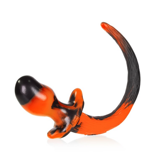 BULLDOG, puppy tail buttplug, ORANGE SWIRL, Large – Rechargeable, Discreet, Intimate Wellness Accessory – Quiet, Rechargeable, Waterproof, Couples & Solo Use, Discreet Intimate Wellness Accessory
