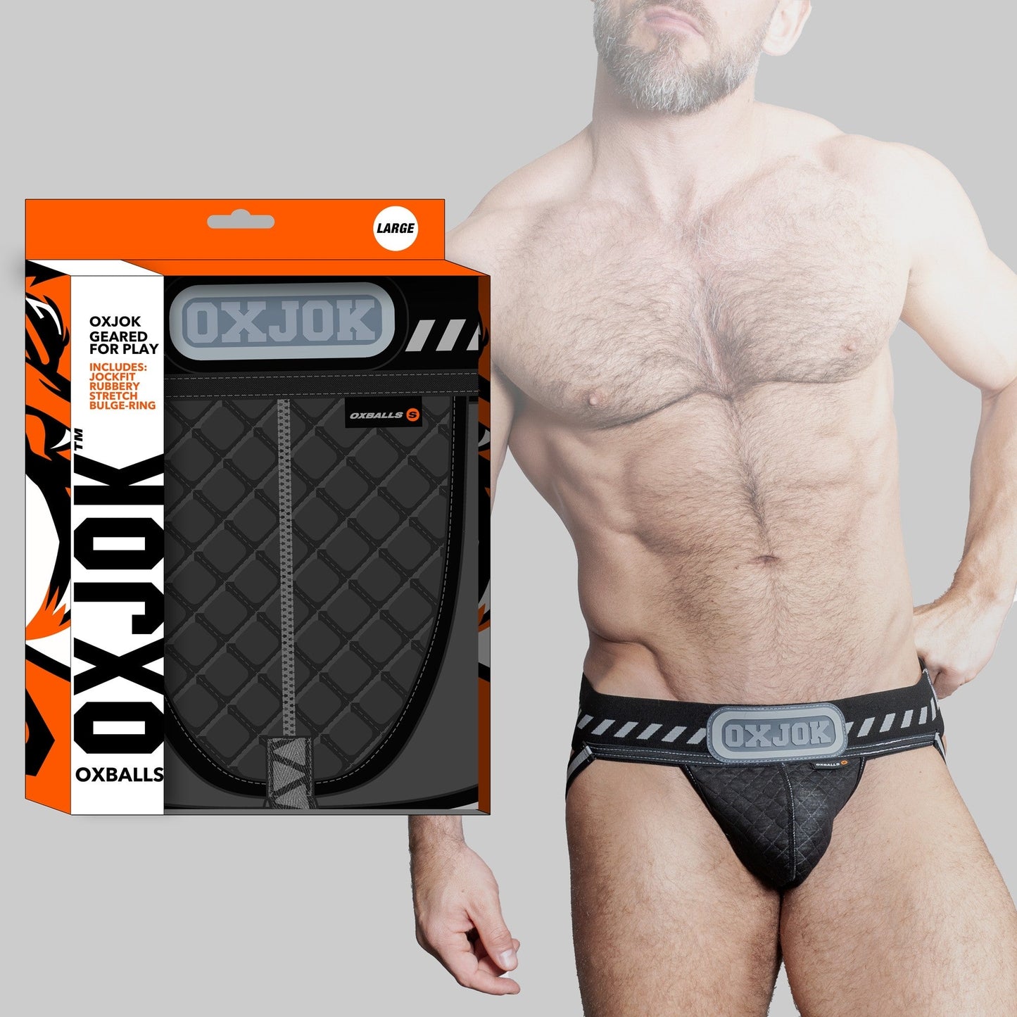 PACKER, industrial quilted cargo strapjock, BLACK PUFF, MEDIUM – Rechargeable, Discreet, Intimate Wellness Accessory – Quiet, Rechargeable, Waterproof, Couples & Solo Use, Discreet Intimate Wellness Accessory