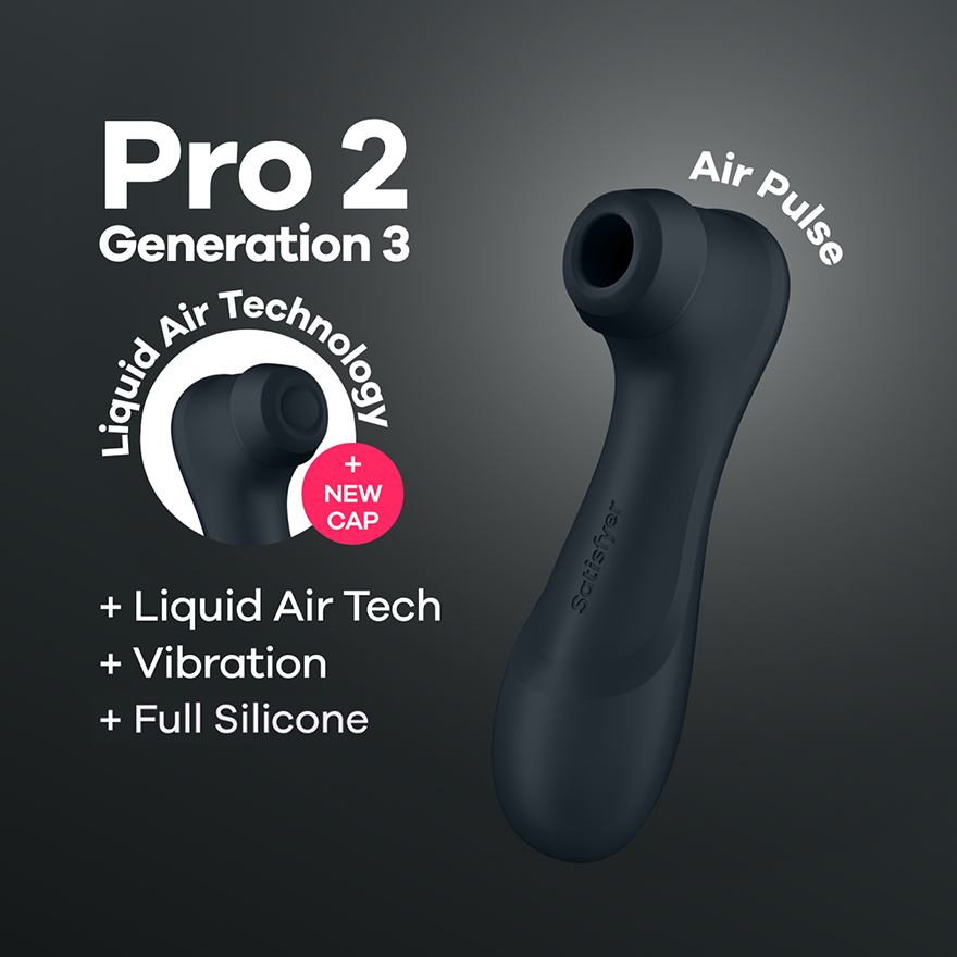 Pro 2 Generation 3 - Dark Grey – Rechargeable, Discreet, Intimate Wellness Accessory – Quiet, Rechargeable, Waterproof, Couples & Solo Use, Discreet Intimate Wellness Accessory