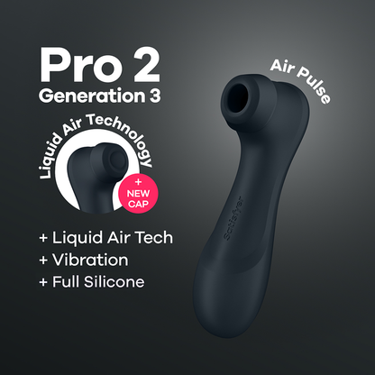 Pro 2 Generation 3 - Dark Grey – Rechargeable, Discreet, Intimate Wellness Accessory – Quiet, Rechargeable, Waterproof, Couples & Solo Use, Discreet Intimate Wellness Accessory