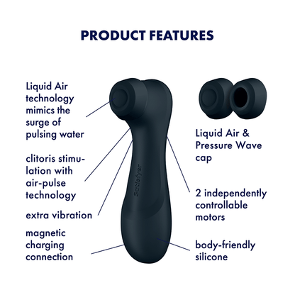 Pro 2 Generation 3 - Dark Grey – Rechargeable, Discreet, Intimate Wellness Accessory – Quiet, Rechargeable, Waterproof, Couples & Solo Use, Discreet Intimate Wellness Accessory