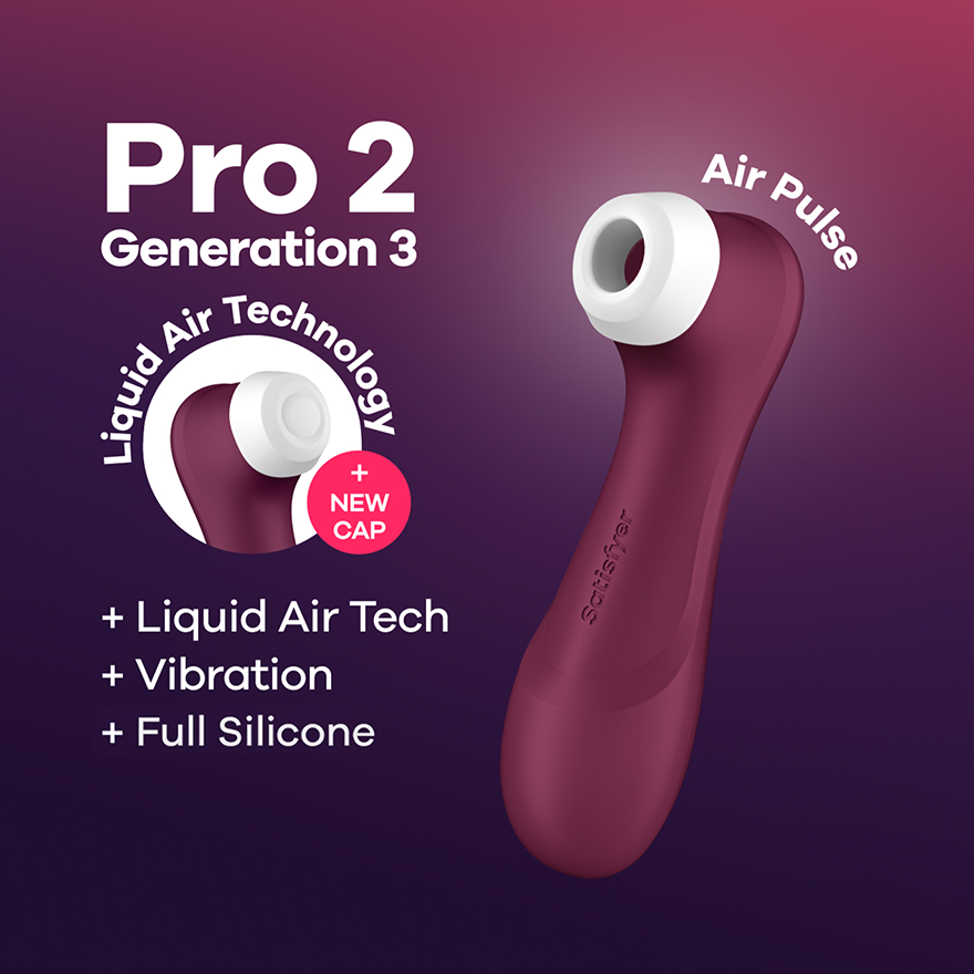 Pro 2 Generation 3 - Wine Red – Rechargeable, Discreet, Intimate Wellness Accessory – Quiet, Rechargeable, Waterproof, Couples & Solo Use, Discreet Intimate Wellness Accessory
