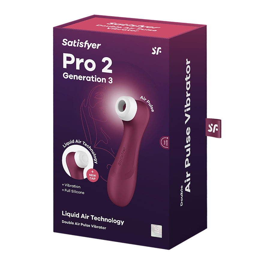 Pro 2 Generation 3 - Wine Red – Rechargeable, Discreet, Intimate Wellness Accessory – Quiet, Rechargeable, Waterproof, Couples & Solo Use, Discreet Intimate Wellness Accessory