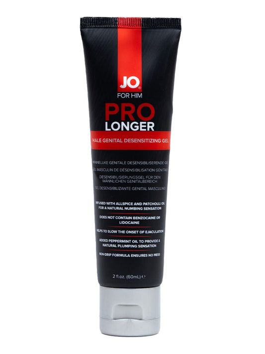 JO Prolonger Gel - Benzocaine Free - Desensitizer 2 floz / 60 mL – Rechargeable, Discreet, Intimate Wellness Accessory – Quiet, Rechargeable, Waterproof, Couples & Solo Use, Discreet Intimate Wellness Accessory