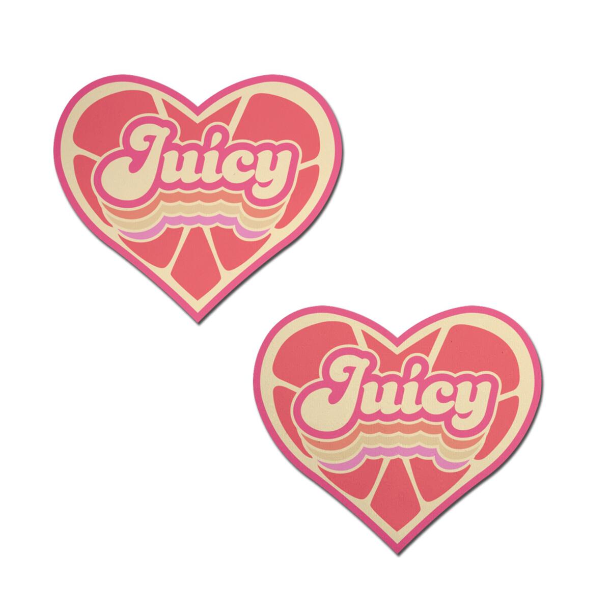 Juicy' Pink Grapefruit Retro Heart * – Rechargeable, Discreet, Intimate Wellness Accessory – Quiet, Rechargeable, Waterproof, Couples & Solo Use, Discreet Intimate Wellness Accessory