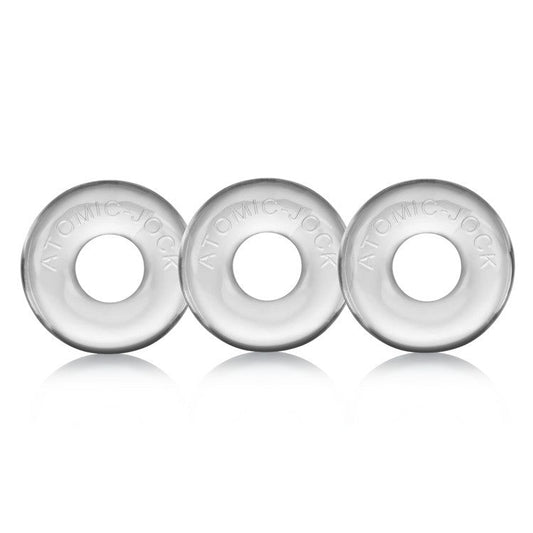 RINGER, 3-pack of DO-NUT-1 - CLEAR – Rechargeable, Discreet, Intimate Wellness Accessory – Quiet, Rechargeable, Waterproof, Couples & Solo Use, Discreet Intimate Wellness Accessory