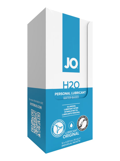 JO H2O Foil Display Box - Original - Lubricant 0.34 floz / 10 mL – Rechargeable, Discreet, Intimate Wellness Accessory – Quiet, Rechargeable, Waterproof, Couples & Solo Use, Discreet Intimate Wellness Accessory