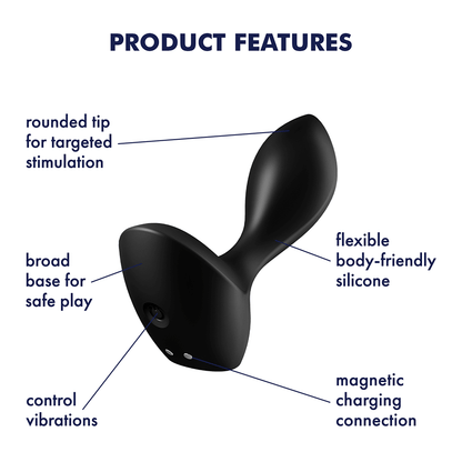 Backdoor Lover - Black – Rechargeable, Discreet, Intimate Wellness Accessory – Quiet, Rechargeable, Waterproof, Couples & Solo Use, Discreet Intimate Wellness Accessory