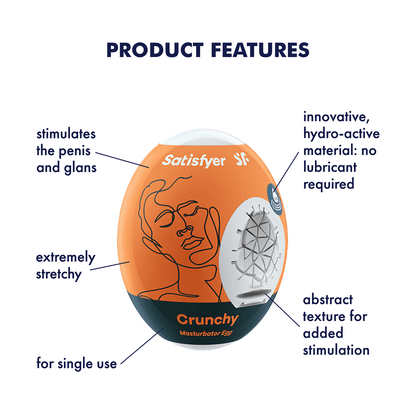 solo massager Egg Single (Crunchy) Orange – Rechargeable, Discreet, Intimate Wellness Accessory – Quiet, Rechargeable, Waterproof, Couples & Solo Use, Discreet Intimate Wellness Accessory