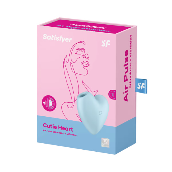 Cutie Heart - Blue – Rechargeable, Discreet, Intimate Wellness Accessory – Quiet, Rechargeable, Waterproof, Couples & Solo Use, Discreet Intimate Wellness Accessory