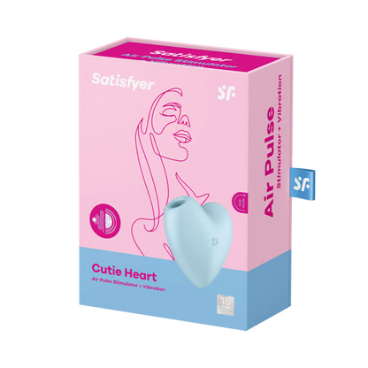 Cutie Heart - Blue – Rechargeable, Discreet, Intimate Wellness Accessory – Quiet, Rechargeable, Waterproof, Couples & Solo Use, Discreet Intimate Wellness Accessory