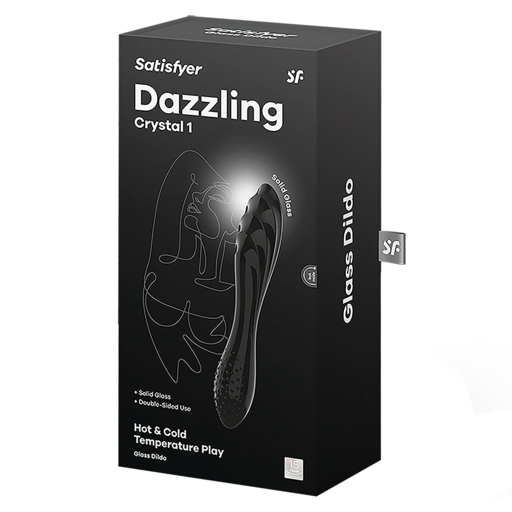 Dazzling Crystal - Black – Rechargeable, Discreet, Intimate Wellness Accessory – Quiet, Rechargeable, Waterproof, Couples & Solo Use, Discreet Intimate Wellness Accessory