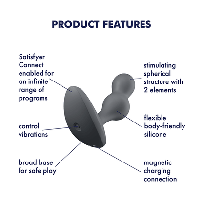 Deep Diver Connect App - Grey – Rechargeable, Discreet, Intimate Wellness Accessory – Quiet, Rechargeable, Waterproof, Couples & Solo Use, Discreet Intimate Wellness Accessory