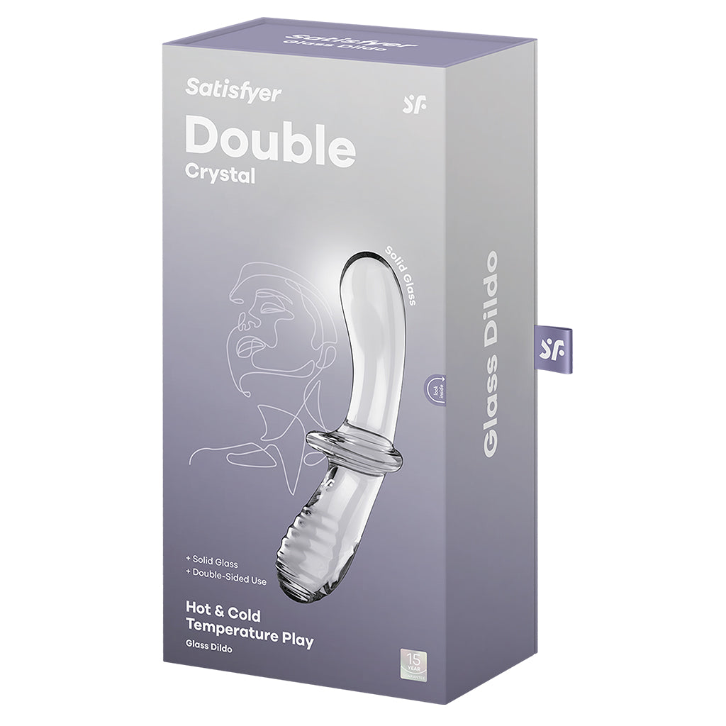 Double Crystal - Transparent – Rechargeable, Discreet, Intimate Wellness Accessory – Quiet, Rechargeable, Waterproof, Couples & Solo Use, Discreet Intimate Wellness Accessory