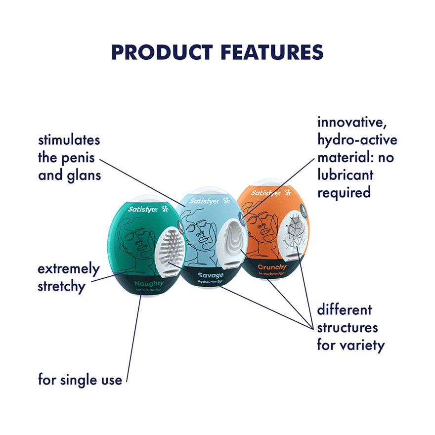 solo massager Egg 3er Set (Naughty, Savage, Crunchy) Assorted – Rechargeable, Discreet, Intimate Wellness Accessory – Quiet, Rechargeable, Waterproof, Couples & Solo Use, Discreet Intimate Wellness Accessory