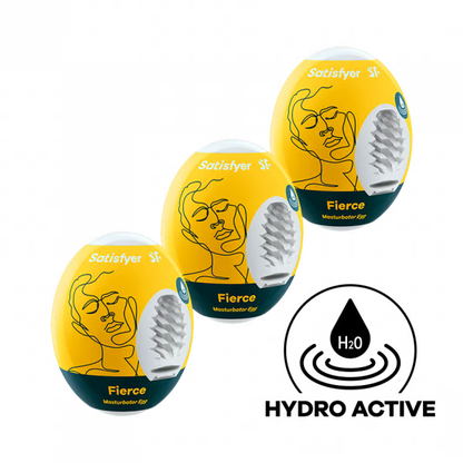solo massager Egg 3er Set (Fierce) Yellow – Rechargeable, Discreet, Intimate Wellness Accessory – Quiet, Rechargeable, Waterproof, Couples & Solo Use, Discreet Intimate Wellness Accessory