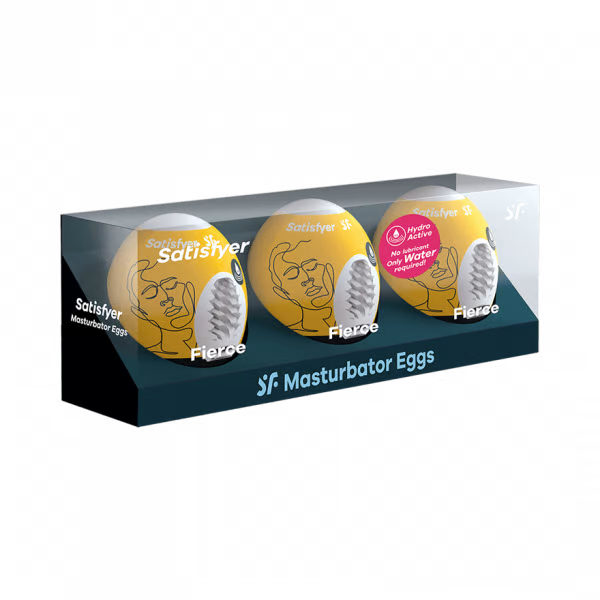 solo massager Egg 3er Set (Fierce) Yellow – Rechargeable, Discreet, Intimate Wellness Accessory – Quiet, Rechargeable, Waterproof, Couples & Solo Use, Discreet Intimate Wellness Accessory